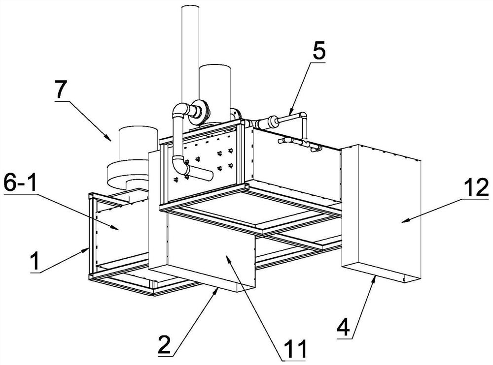 Kitchen waste biodegradation waste gas treatment and waste heat recovery integrated device