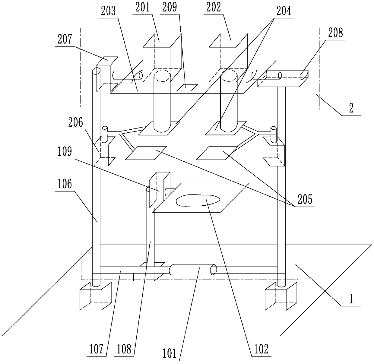 Hand vein blood vessel depth detection device and method based on binocular principle