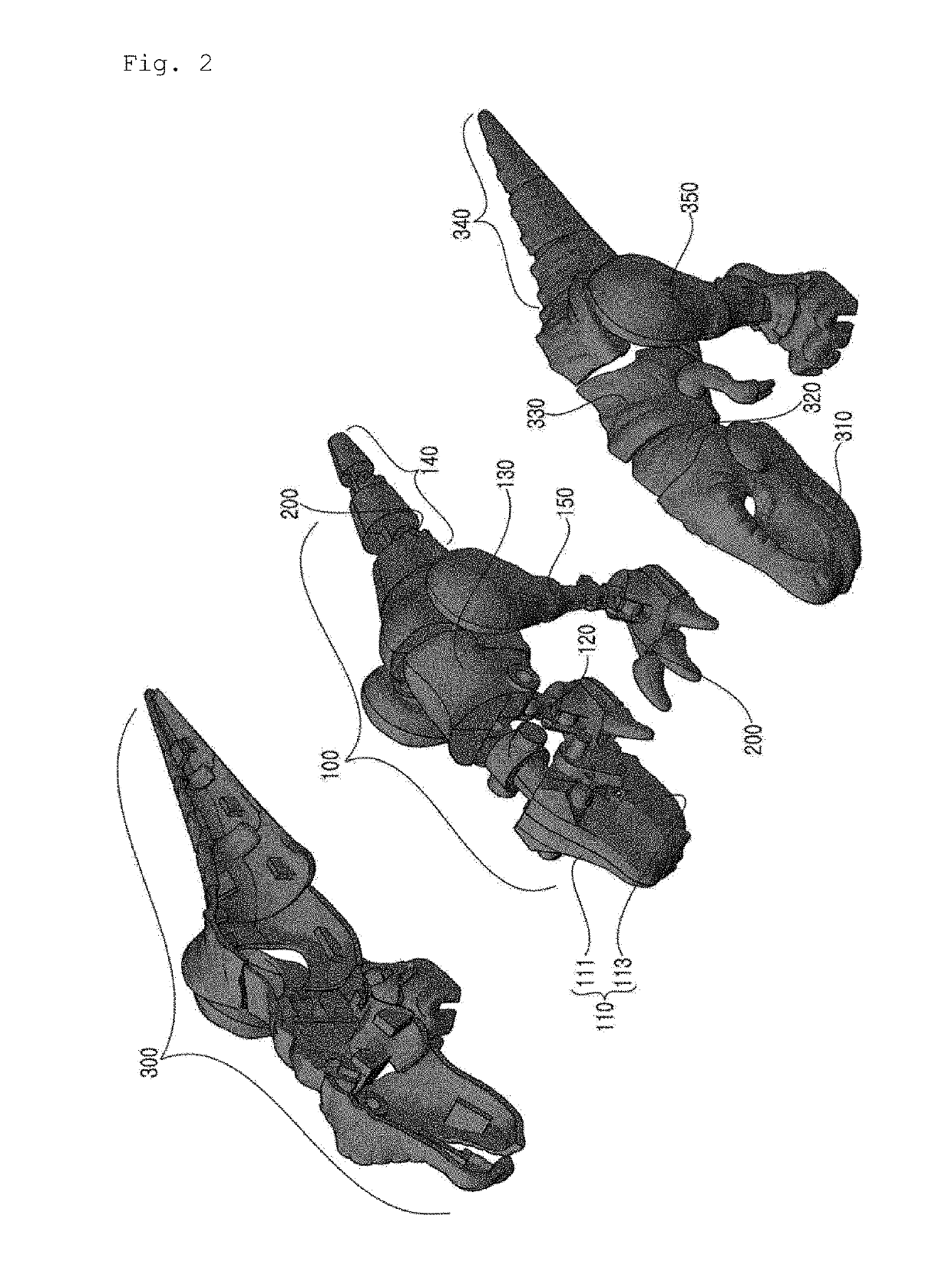 Prefabricated dinosaur model