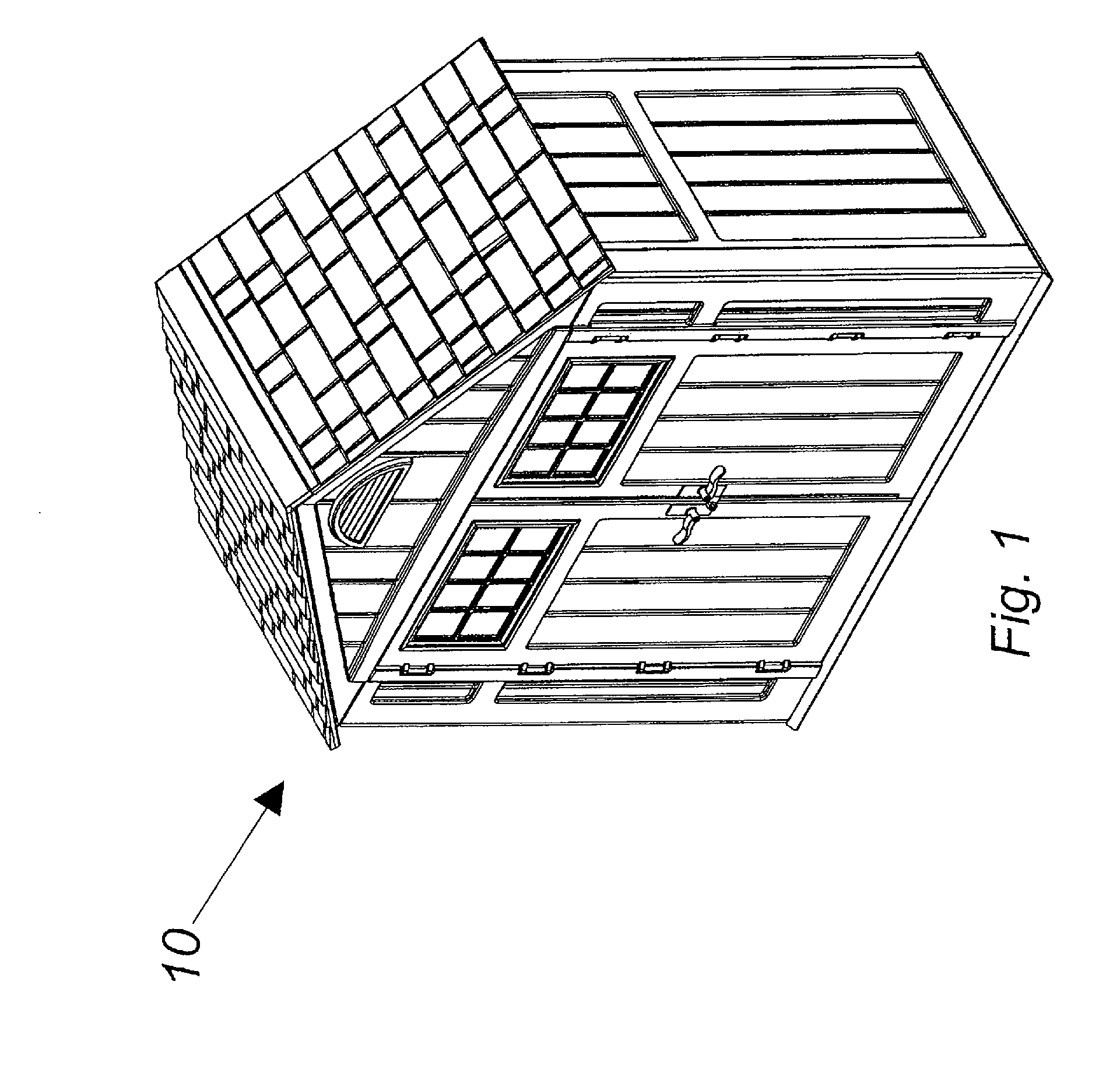 Modular blow molded shed with connectors