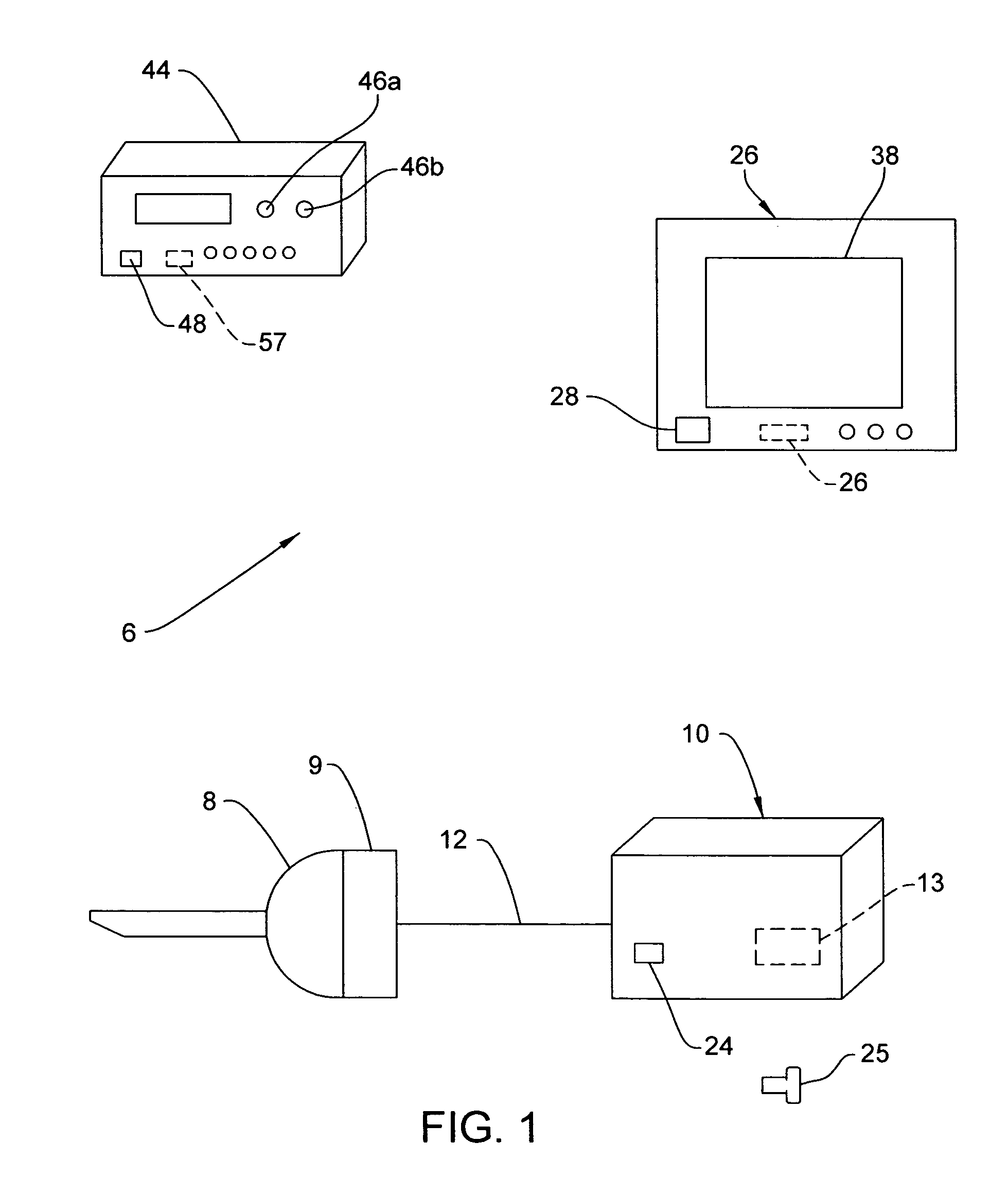 Wireless operating room communication system including video output device and video display