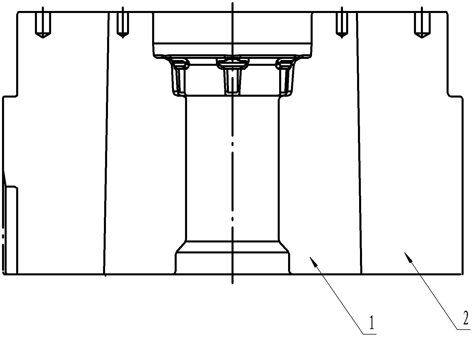 Large-diameter die with requirements on positions of inner ring and outer ring and processing method thereof