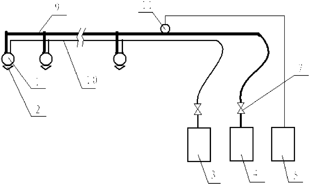 Fixed pipe network extinguishing system