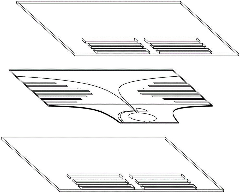 Intersected tapered slot antenna with reflecting plate