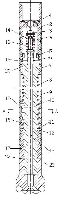 Reciprocating percussive-rotary drilling tool