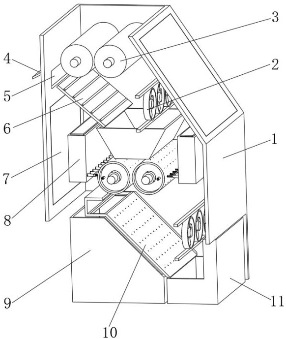 A polishing and screening device for rice processing with bran powder removal mechanism