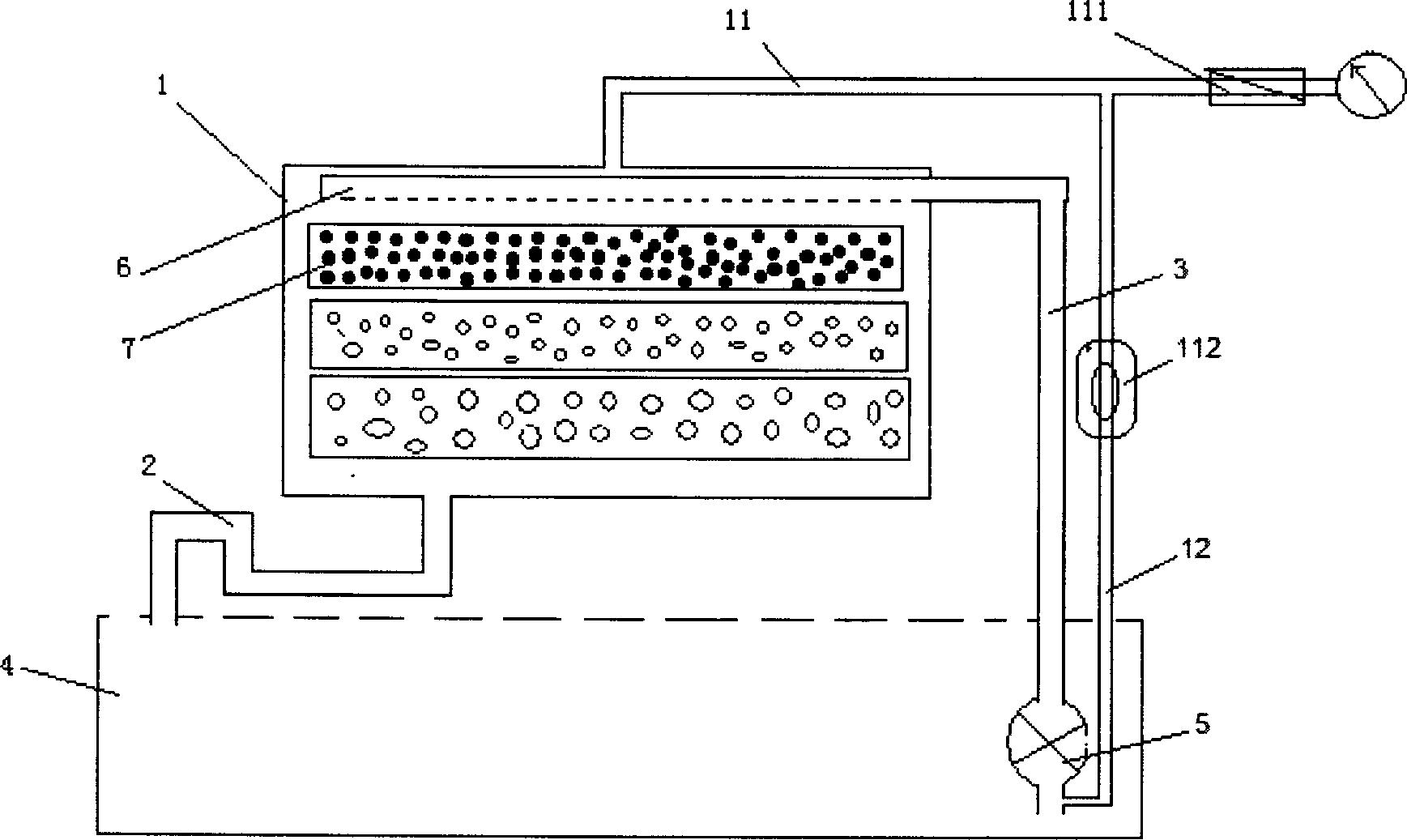 Aerating device of water body and aeration filtering device of water body