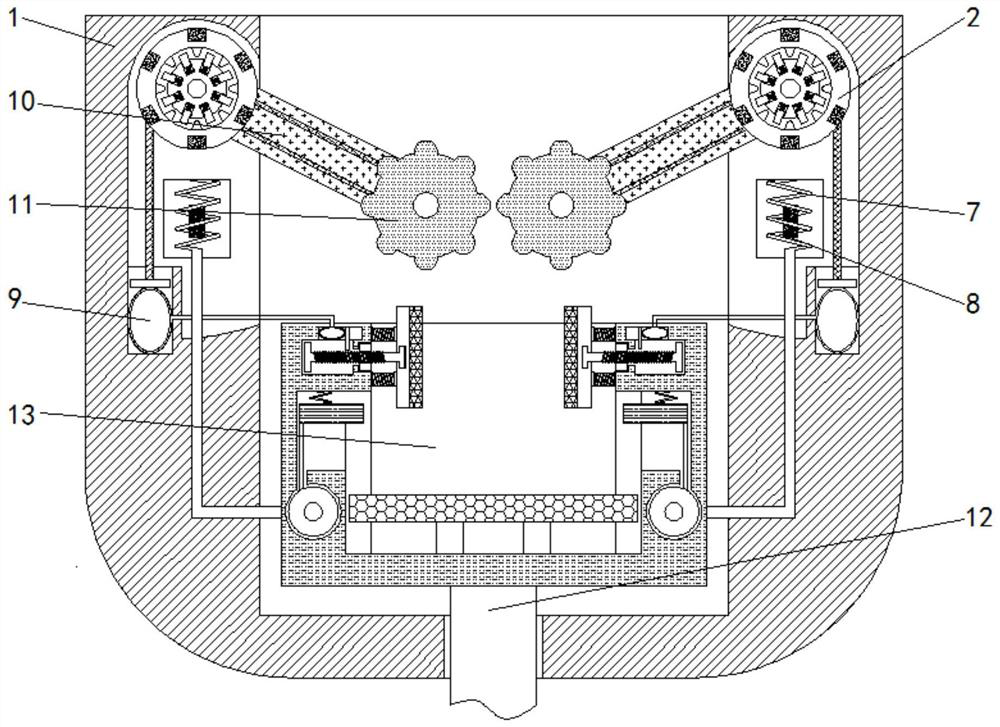 Clamping device capable of being automatically adjusted according to workpiece and used for vertical machining center