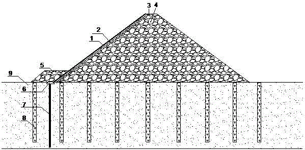 Concrete faced rockfill dam on deep covering layer and construction method