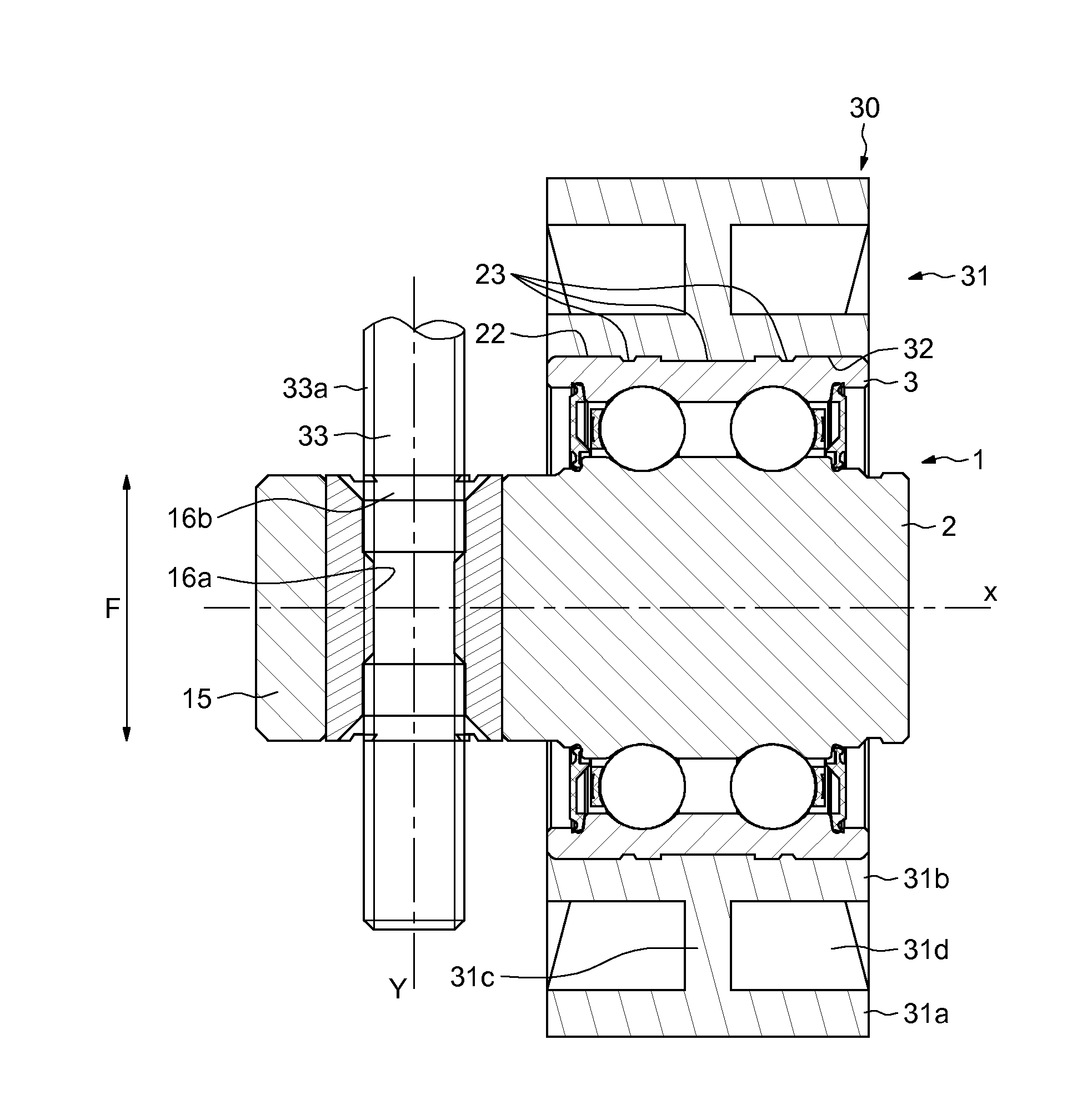 Rolling bearing for tensioning roller device and associated tensioning roller