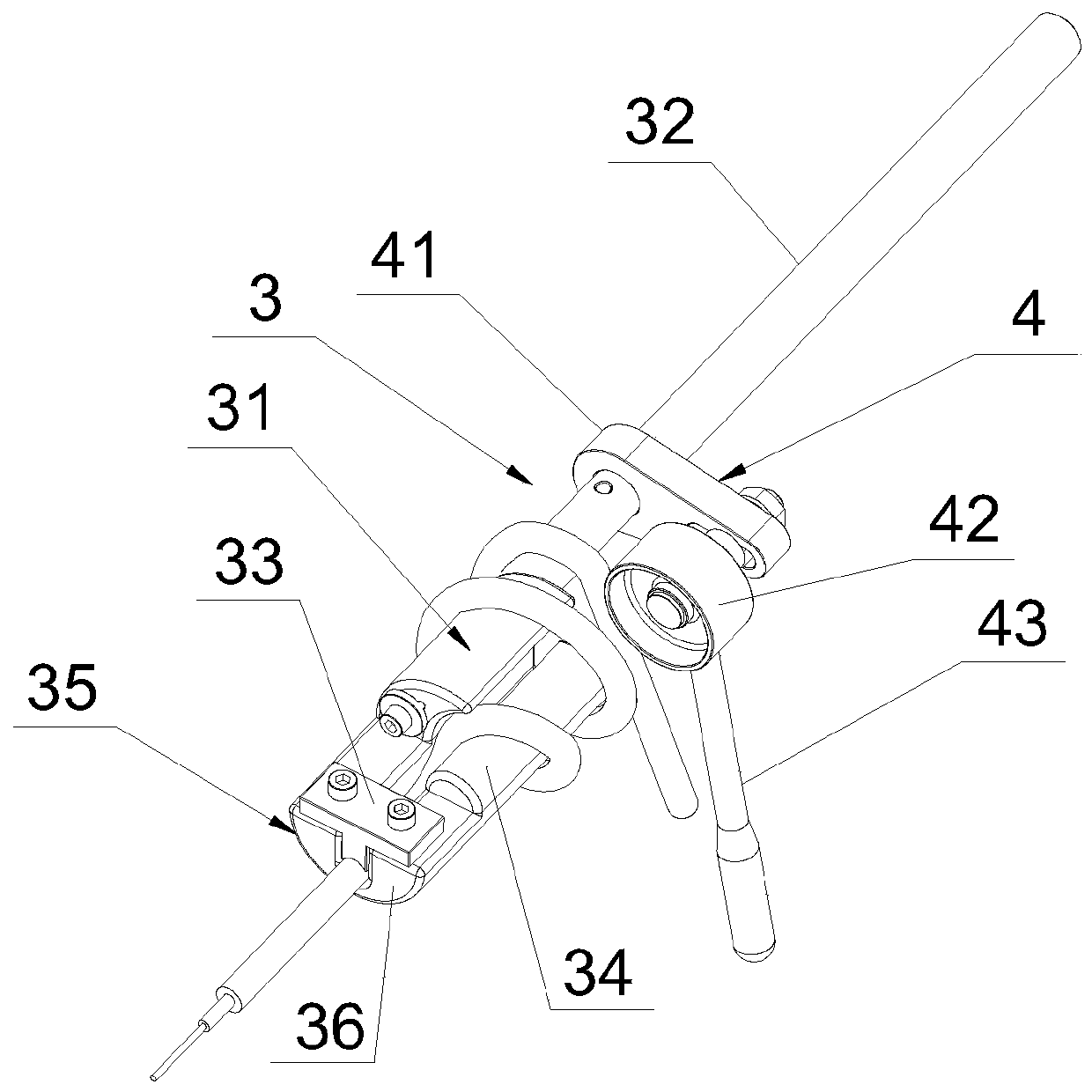 A forming device and forming method for eccentric spiral optical cable pigtail