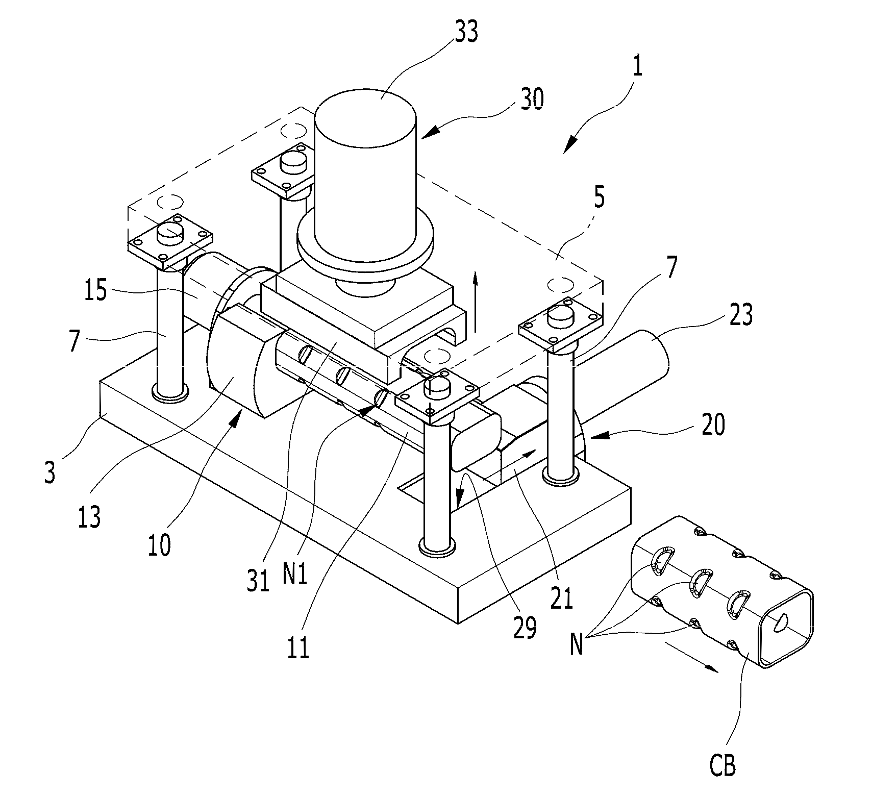 Notch pressing device for crash box of vehicle