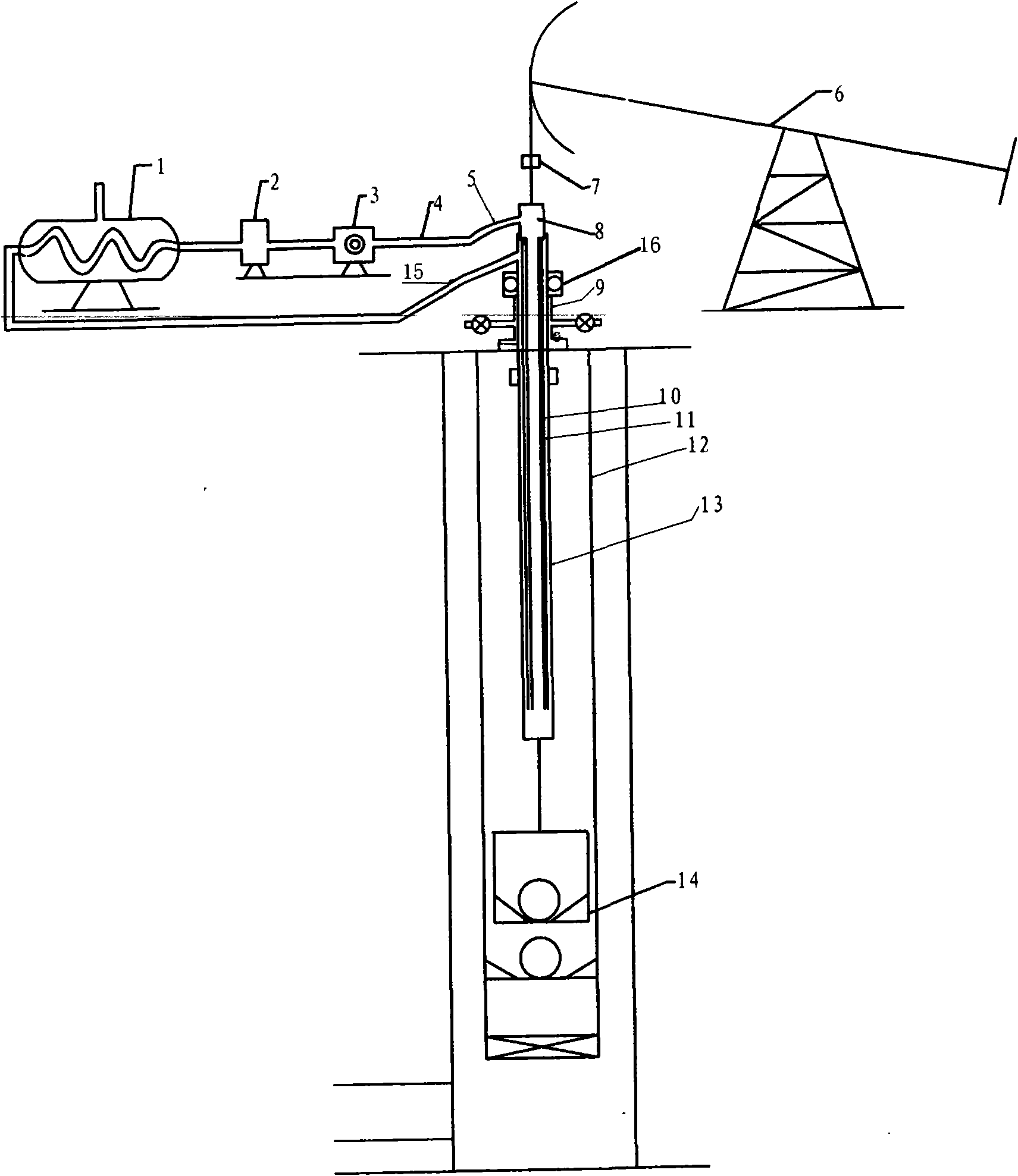 Oil recovery method of closed circulation and viscosity breakback of hot oil in viscous oil well and device