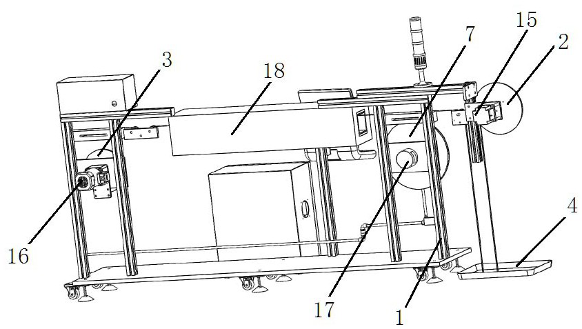 Amorphous strip heat treatment take-up and pay-off system and control method