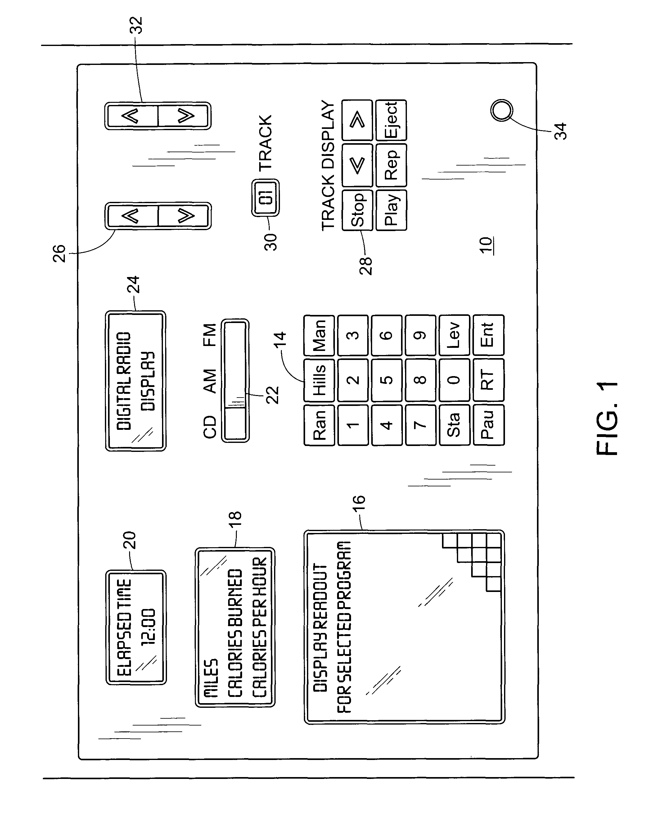 Control panel for use while exercising