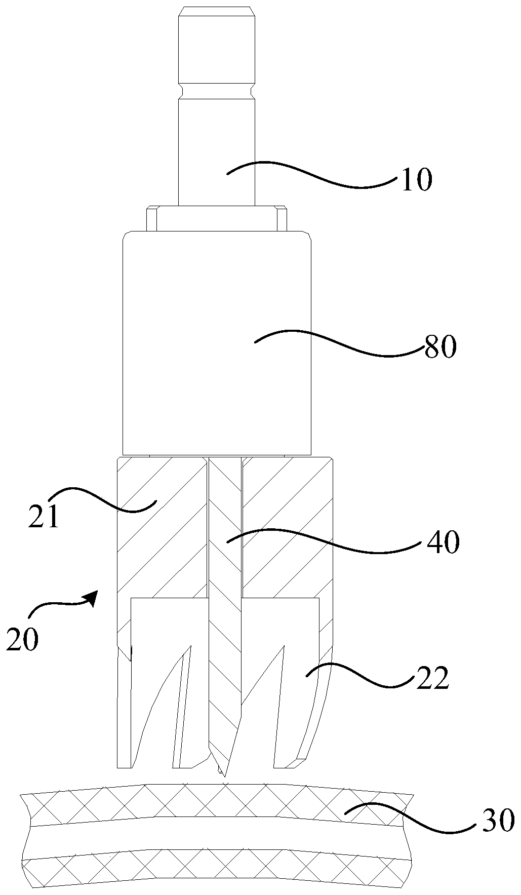 Skull perforator and skull perforating assembly