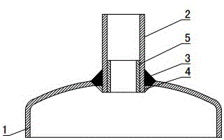 Connecting method of pressure vessel connecting pipe and sealing head for reducing welding residual stress