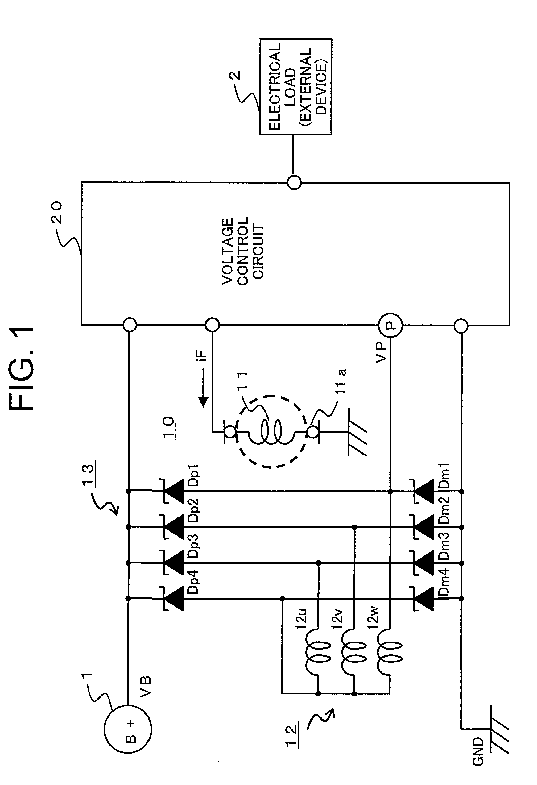 Failure detection apparatus for an alternator