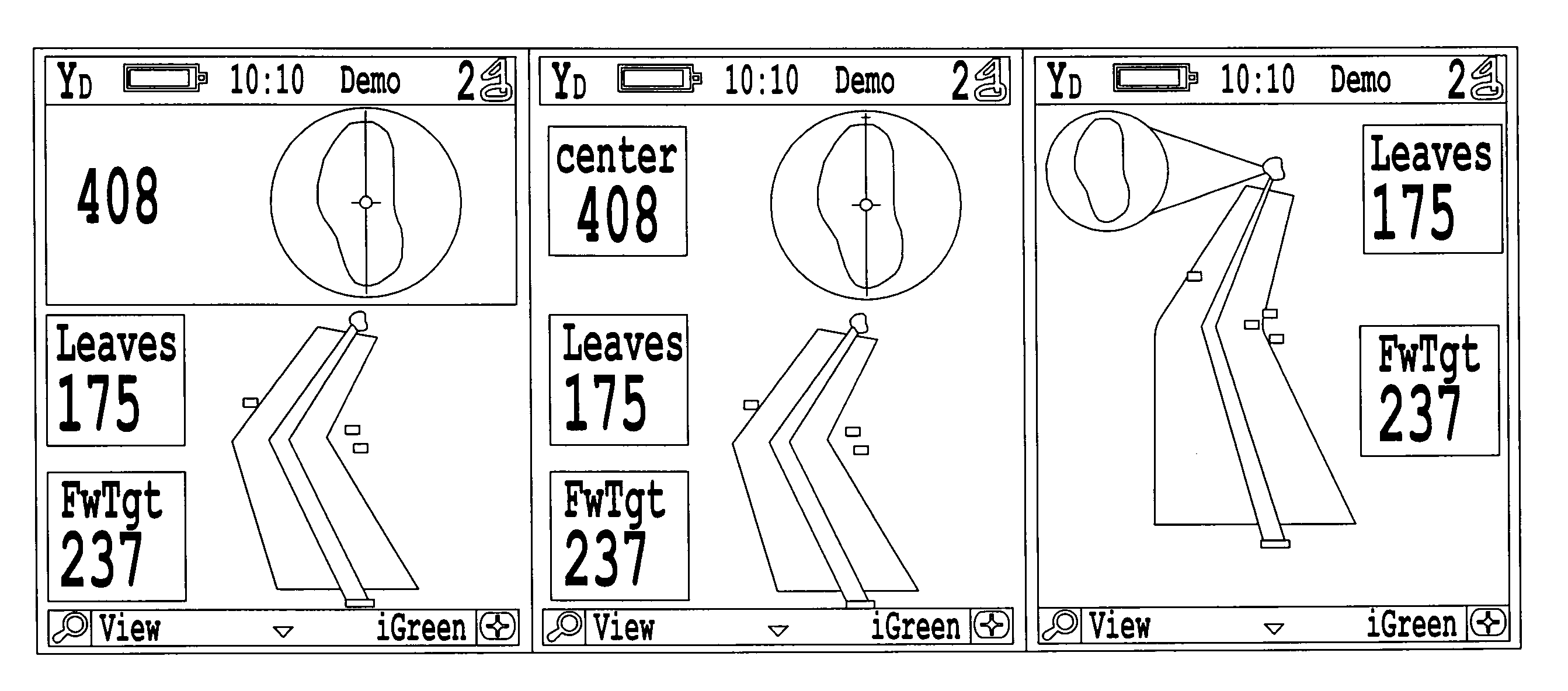 Personal golfing assistant and method and system for graphically displaying golf related information and for collection, processing and distribution of golf related data