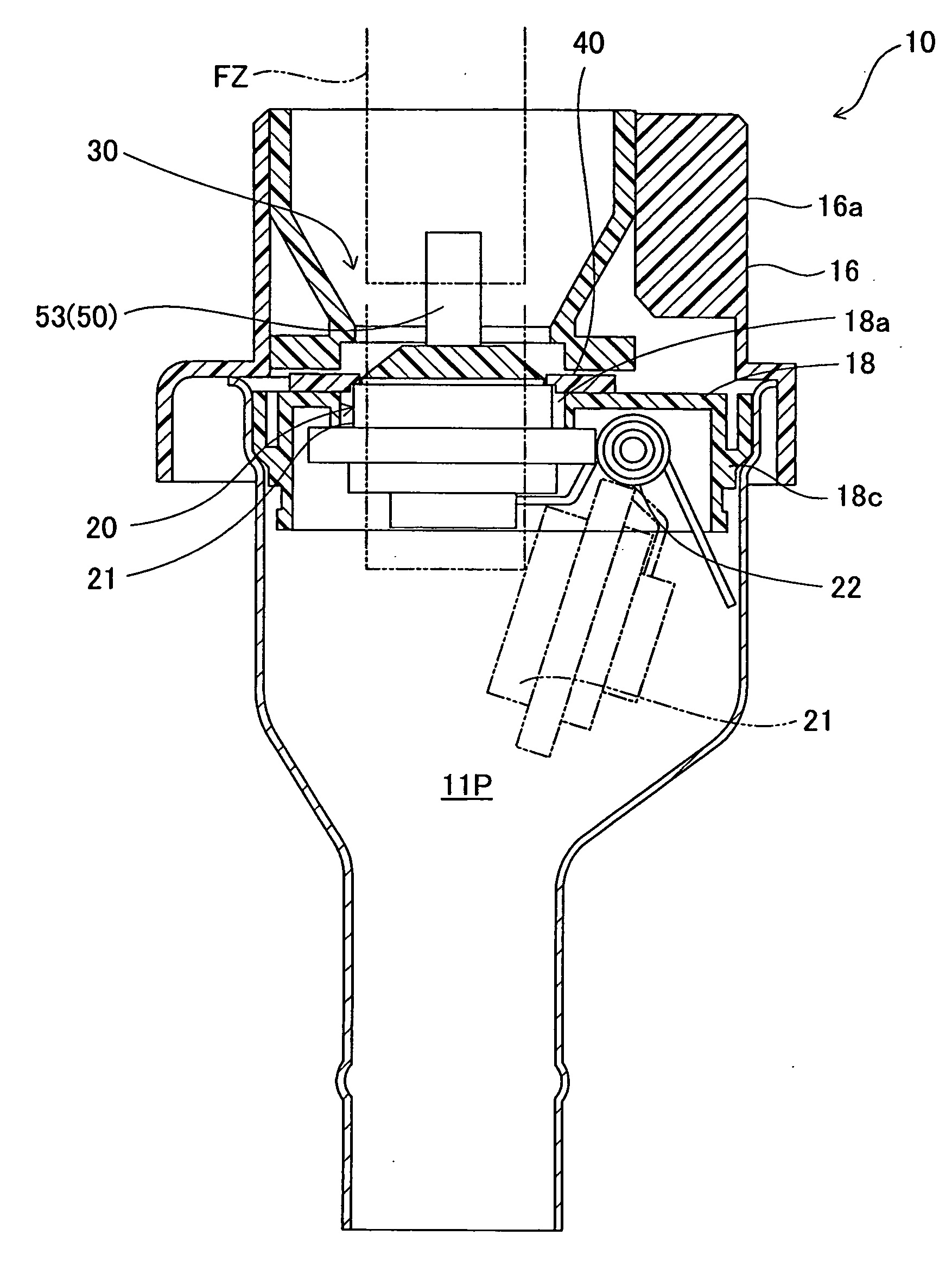 Fuel tank opening-closing device