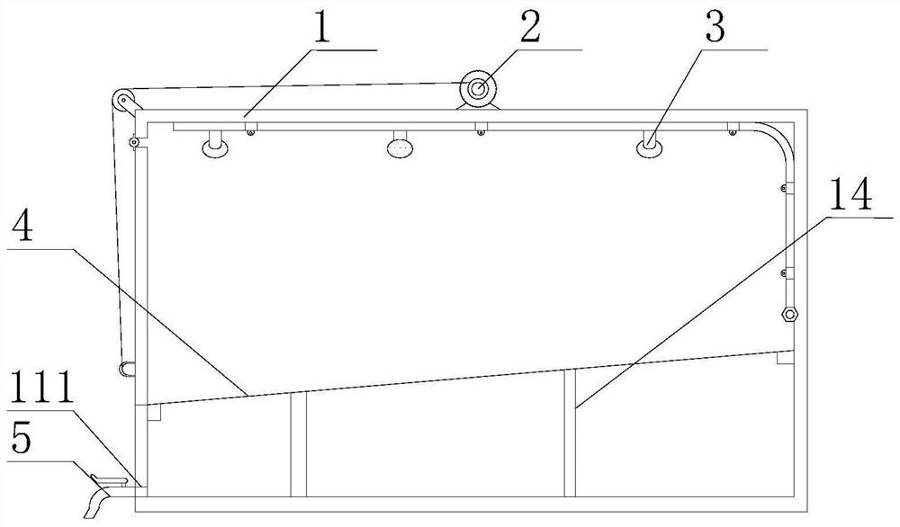 Discharging device for garbage transport vehicle