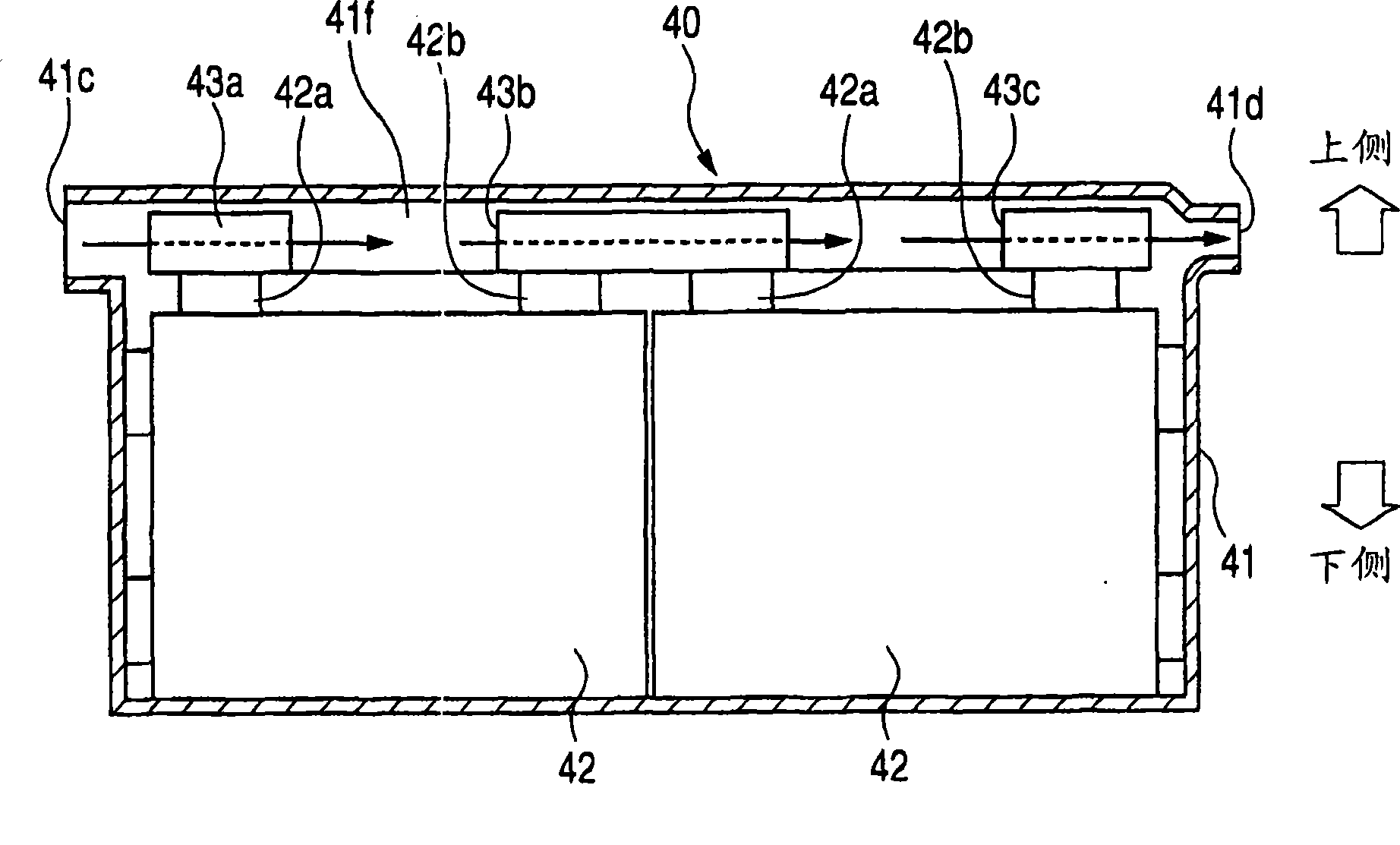 Temperature control device for on-board battery pack