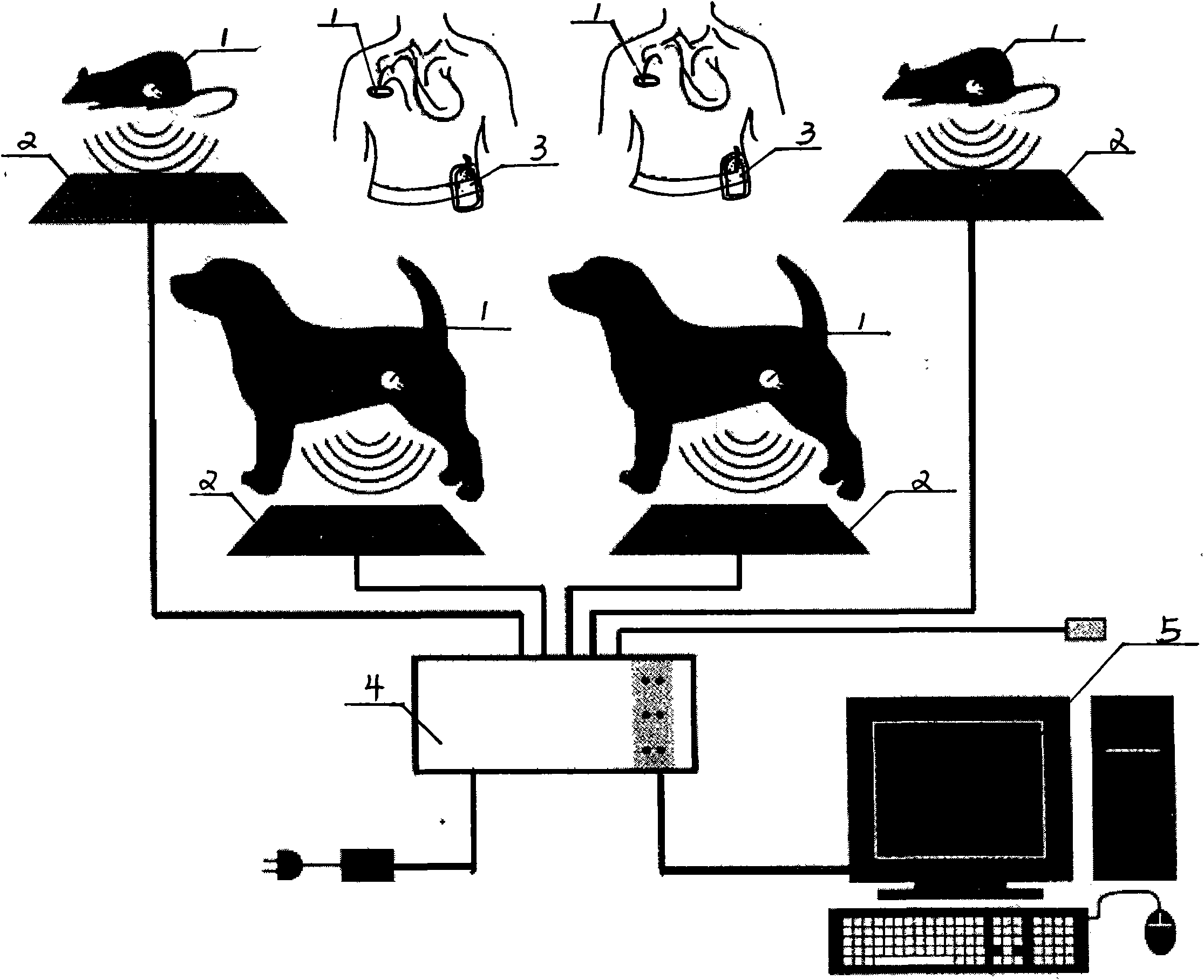 Implanted telemetering stimulating system based on wireless power transmission and two-way communication