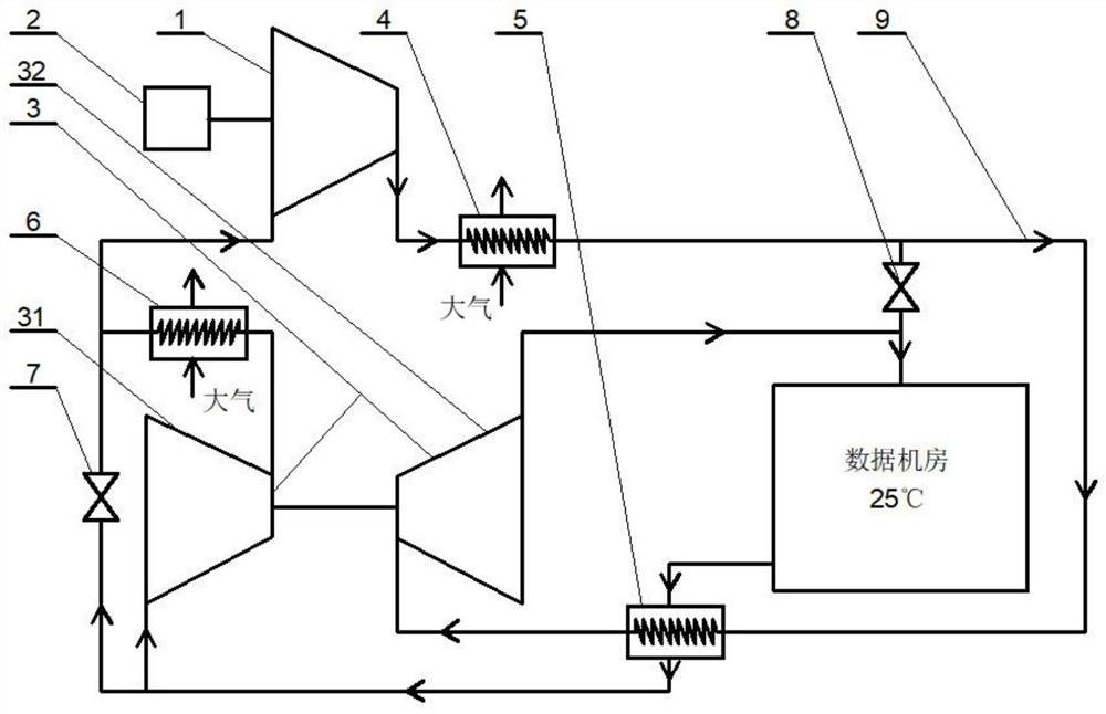 Air refrigeration system for annual cooling and cooling capacity adjusting method thereof