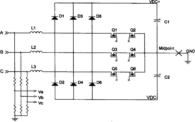 Three-level power factor correction circuit