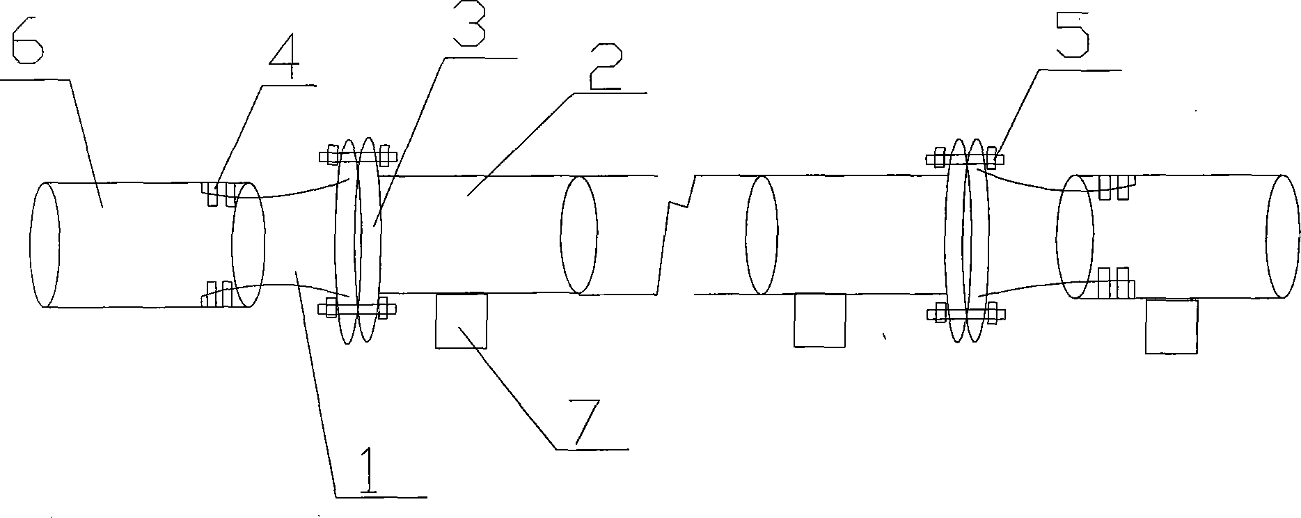 Water pipe for connection and replacement of underground glass reinforced plastic mortar pipes and steel pipes