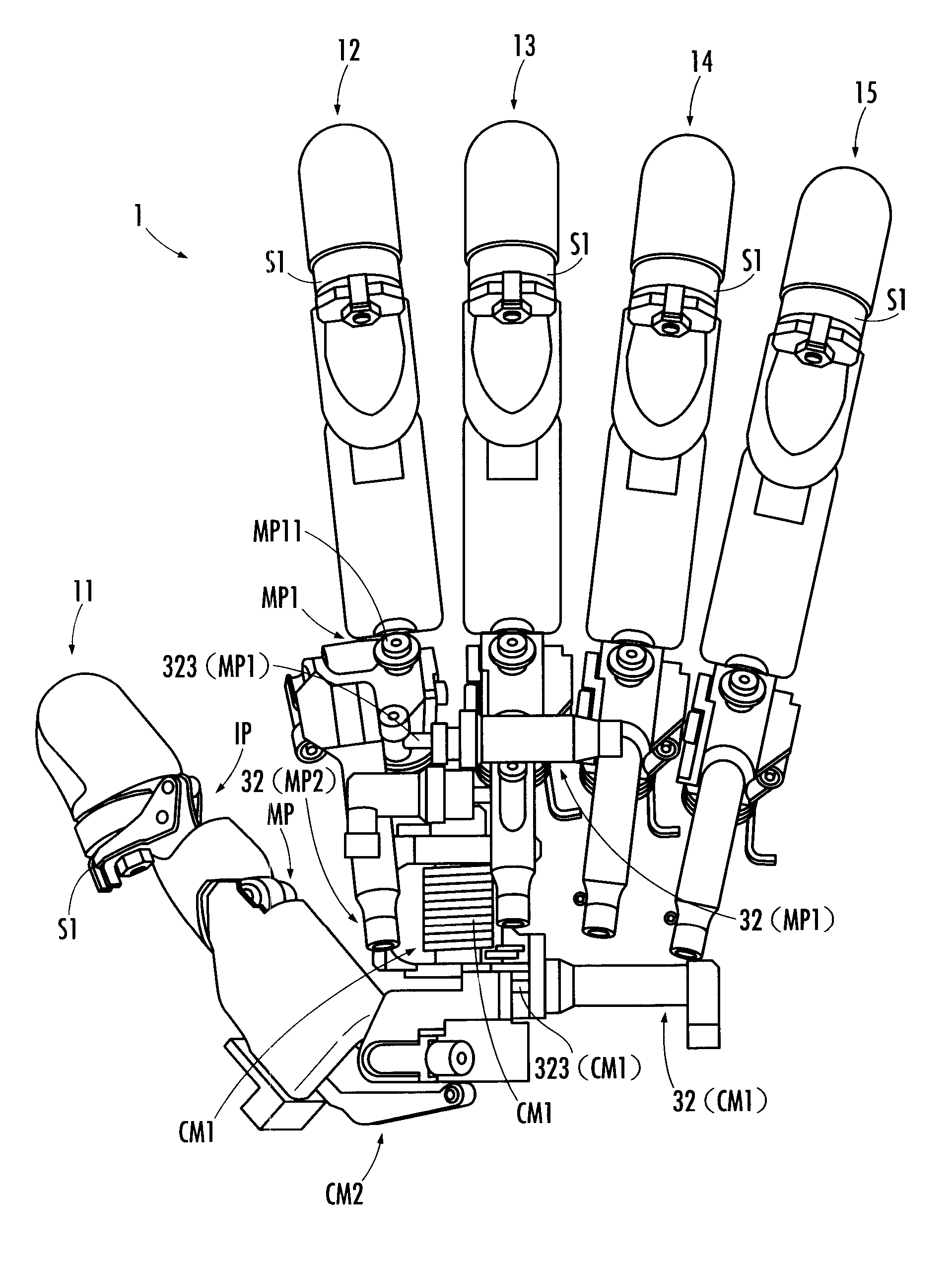 Robot hand and control system, control method and control program for the same