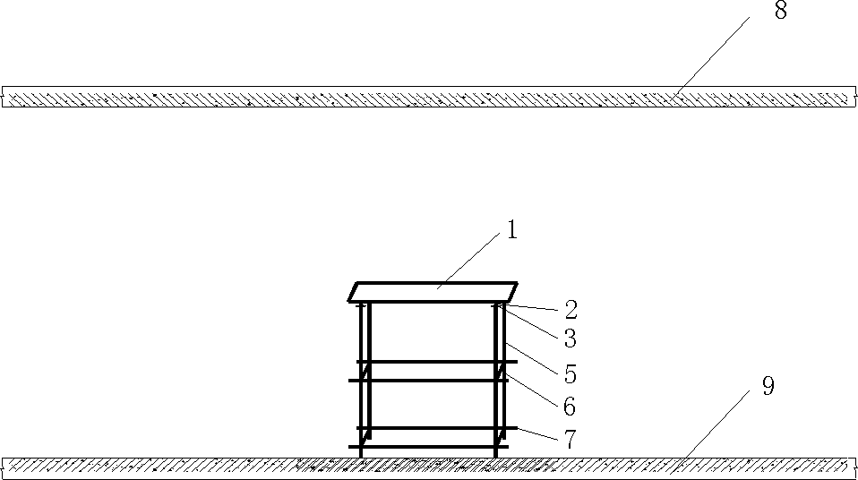 Pre-embedding construction method for distribution box with rows of pipes, and support device