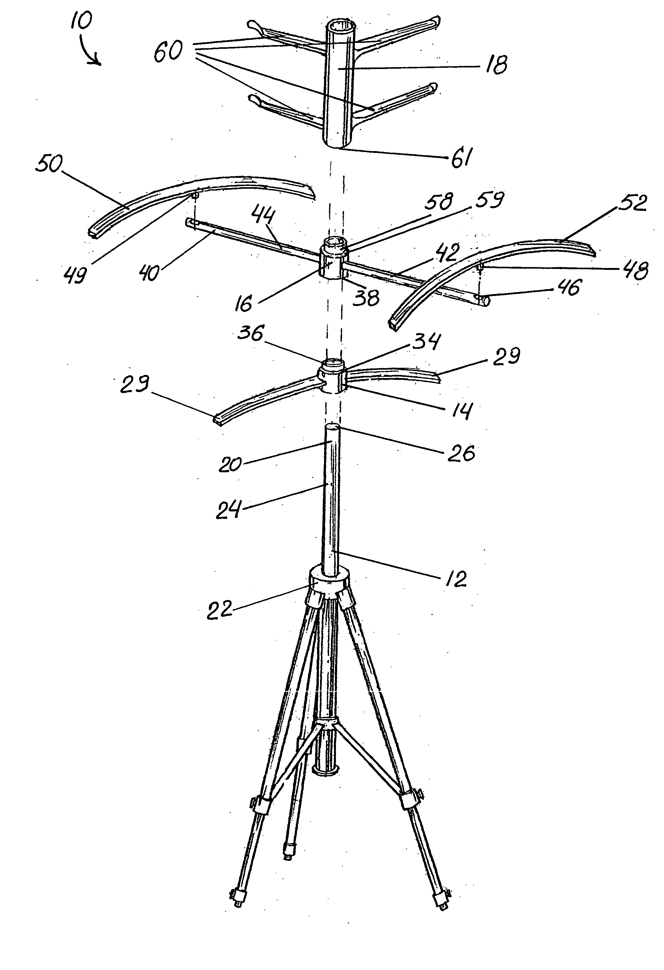 Apparatus for drying scuba diving gear