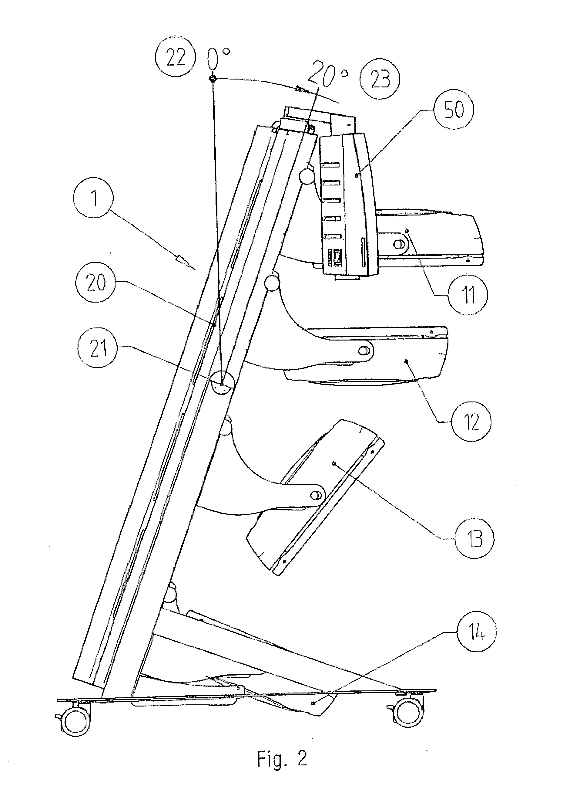 Irradiation device with ergonomic adaptation options