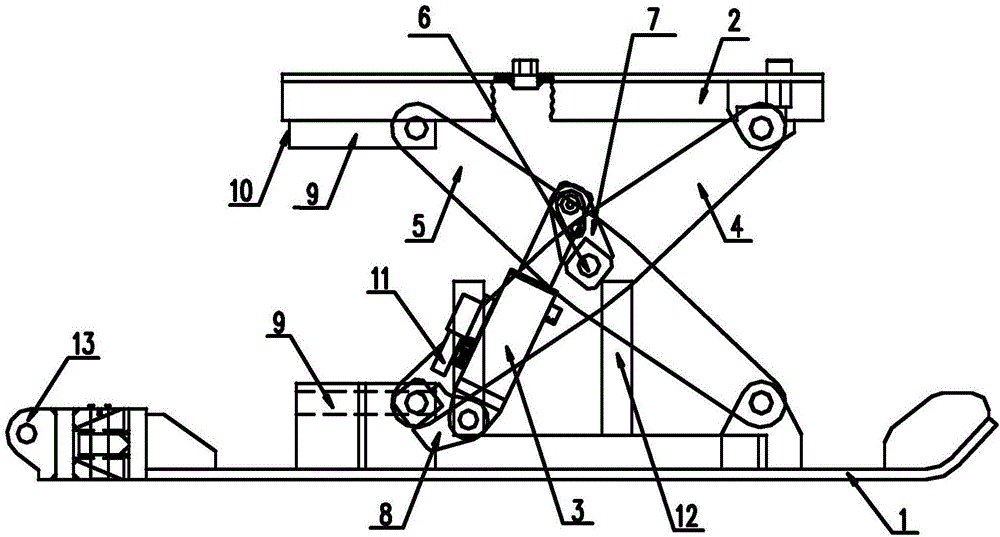 Stepless lifting device for scraper conveyor