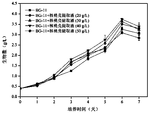 Method for promoting microalgae growth and grease accumulation in BG-11 culture medium