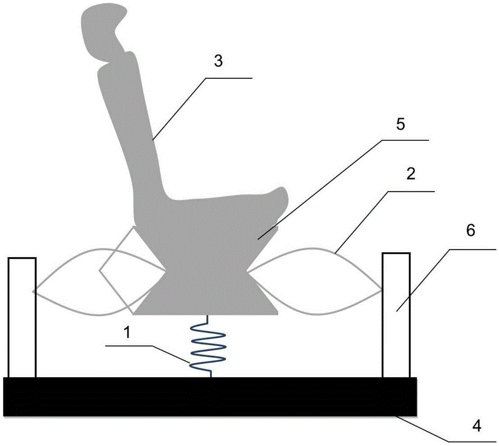 Seasickness preventing device and method based on high-static-rigidity low-dynamic-rigidity vibration isolator