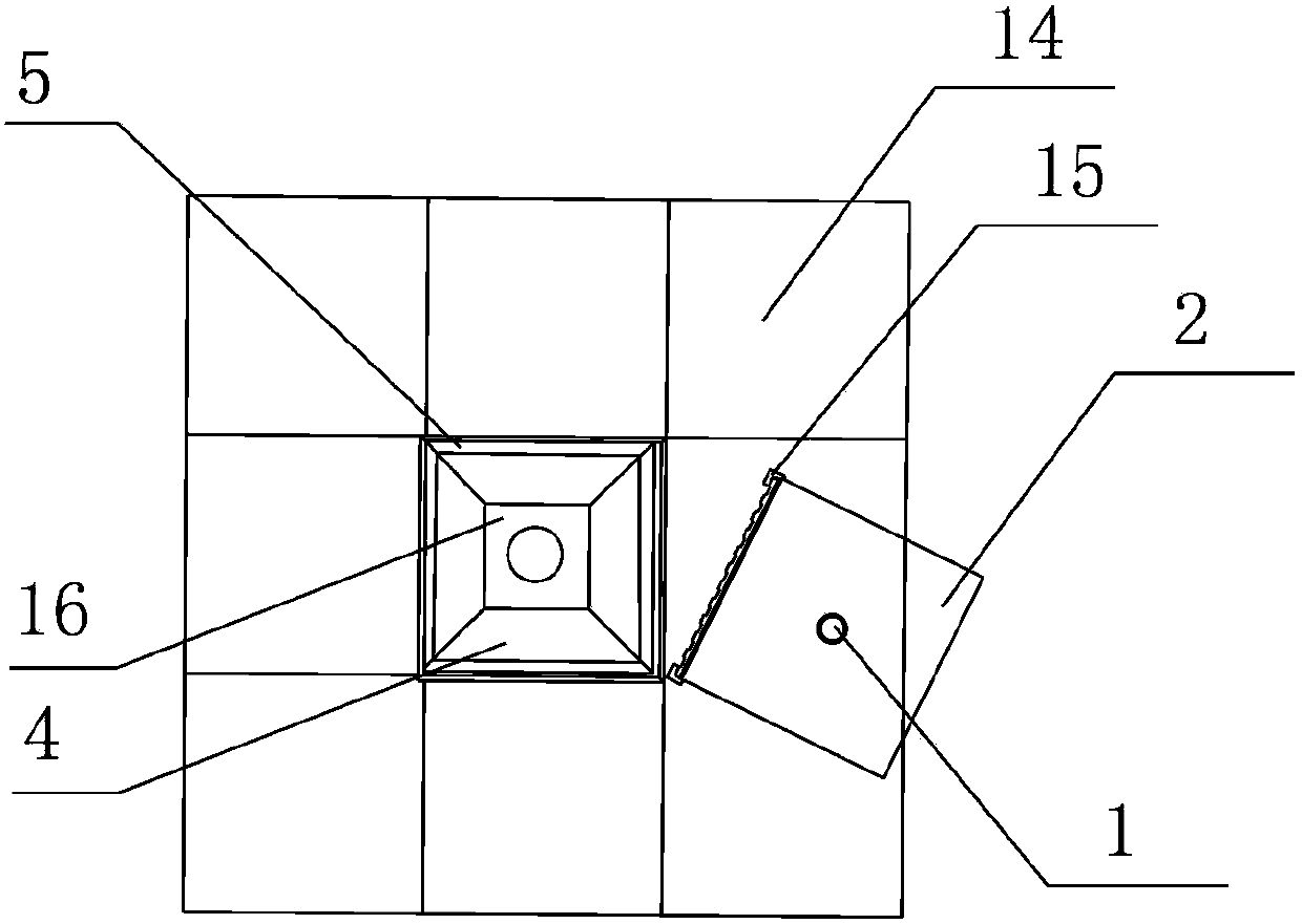 Hidden floor drain for bathroom in hotel and dwelling house