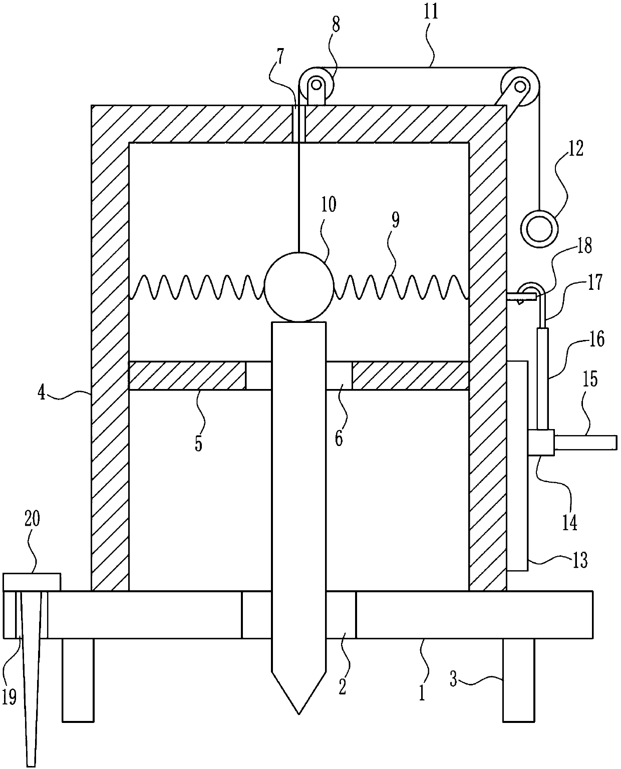 Material guard bar piling equipment used for building construction