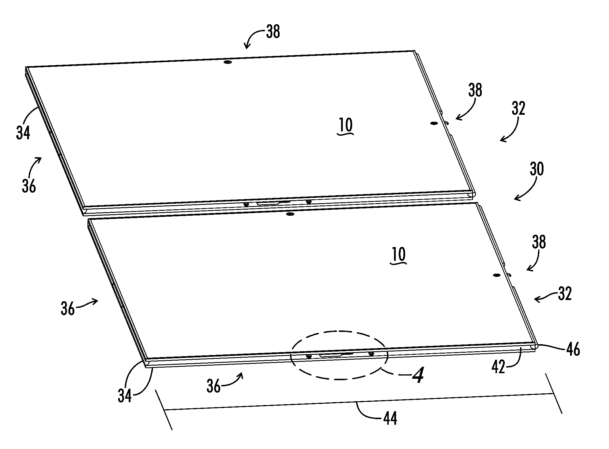 Portable panel construction and method for making the same