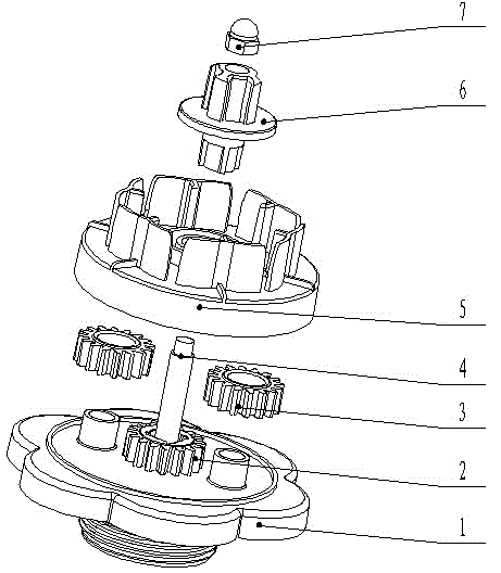 Modularized differential transmission device of rotating mop