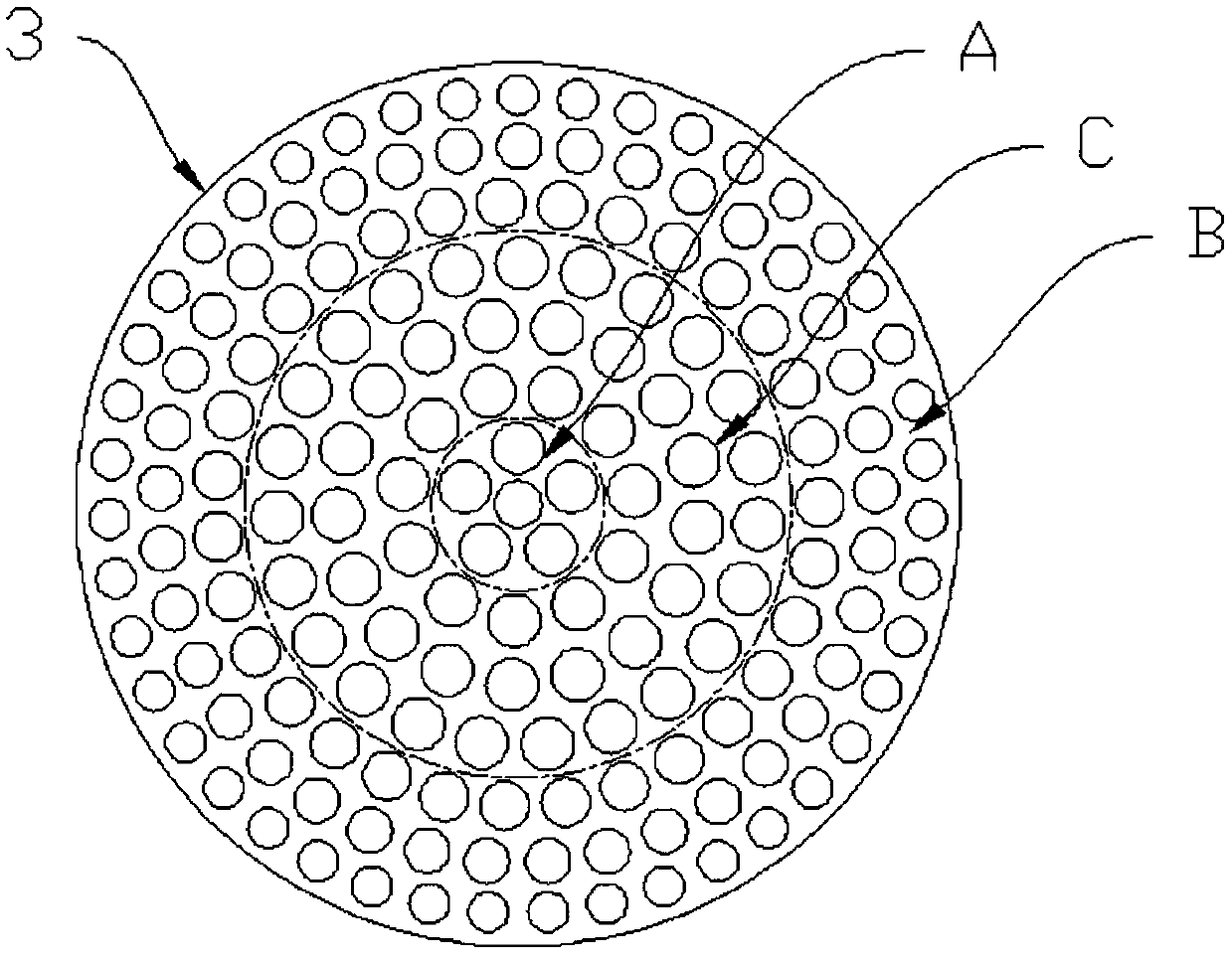 A filling device in the sorting section of a flotation column