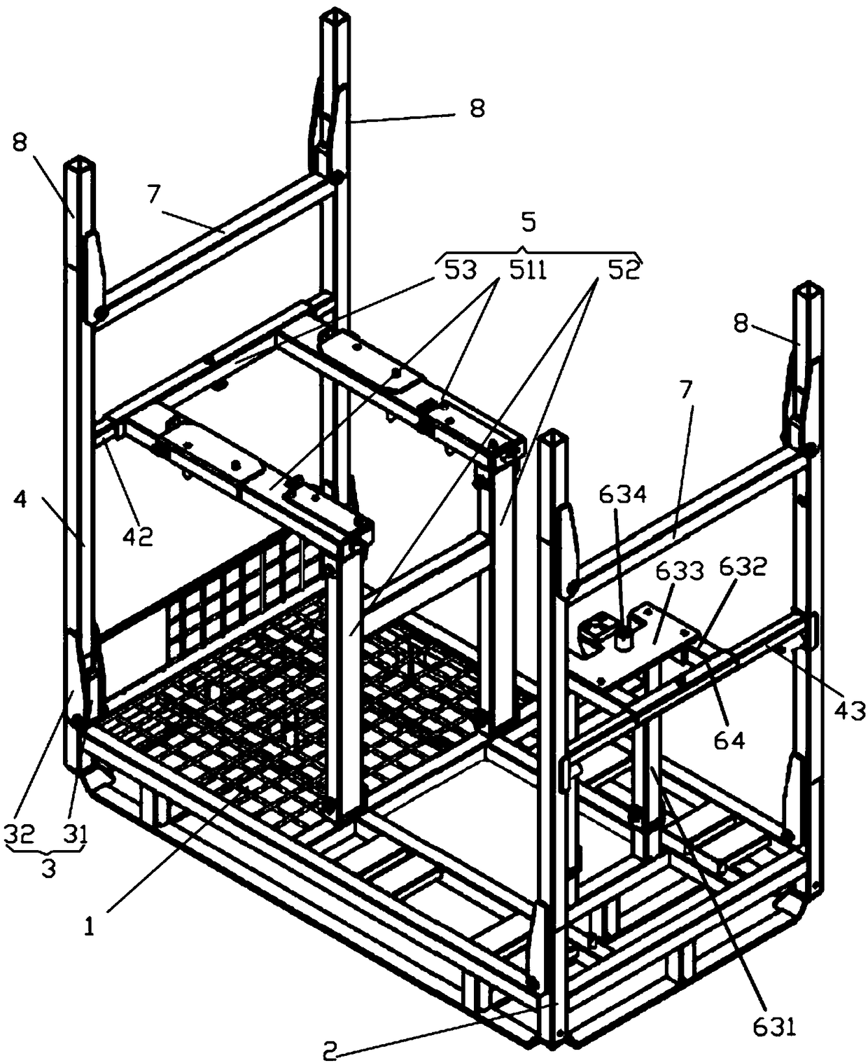 A kind of marine engine material rack