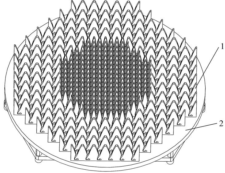 Ultra-wideband phased array feed source with gradually changing period