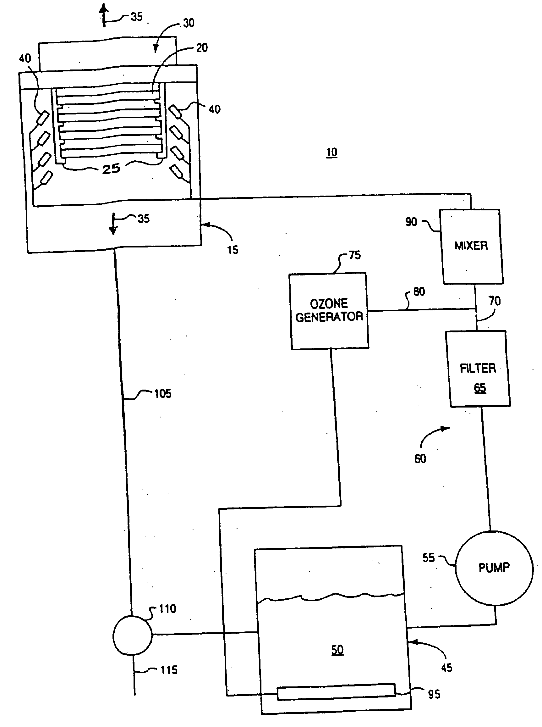 Processing a workpiece using water, a base, and ozone