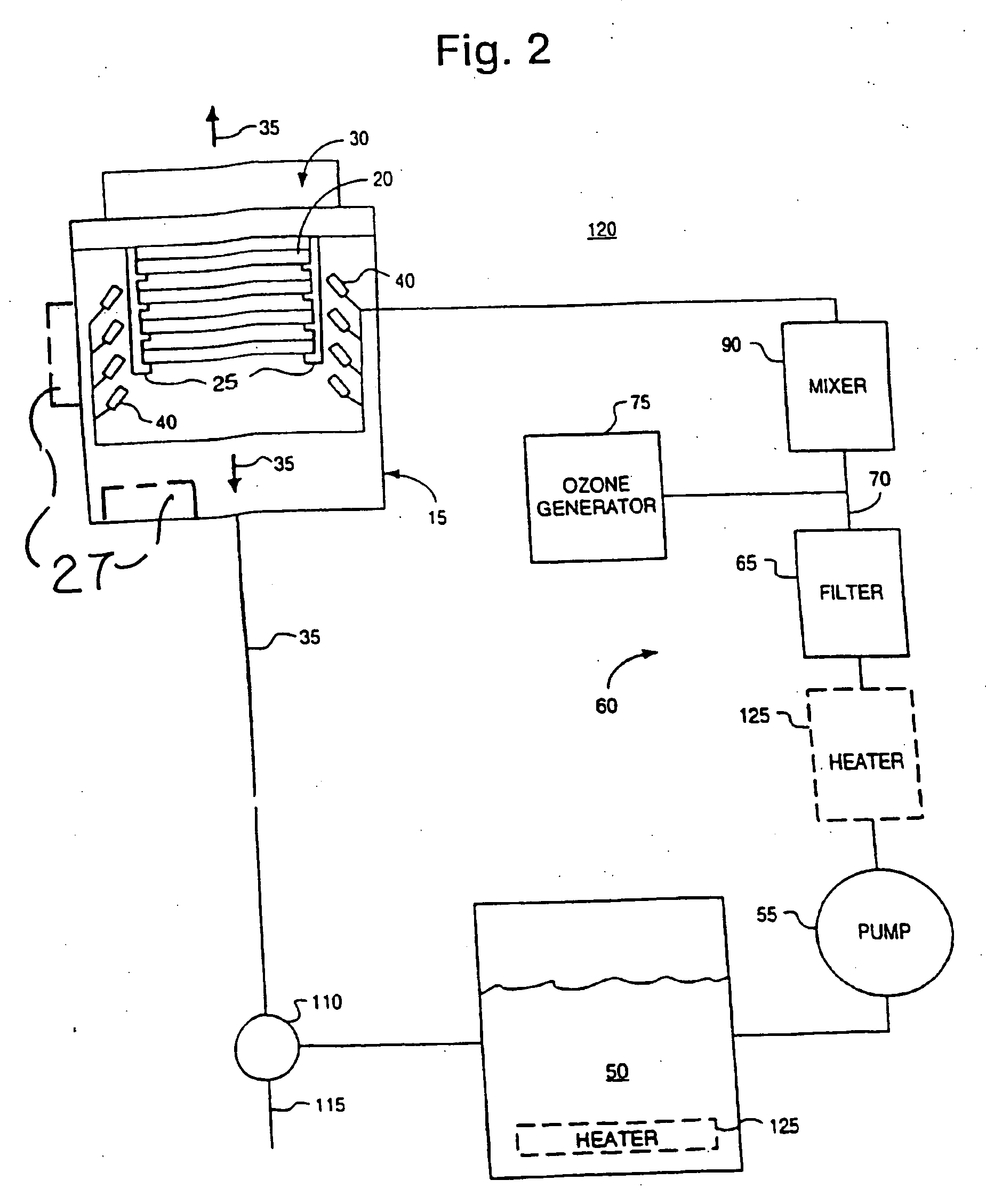 Processing a workpiece using water, a base, and ozone