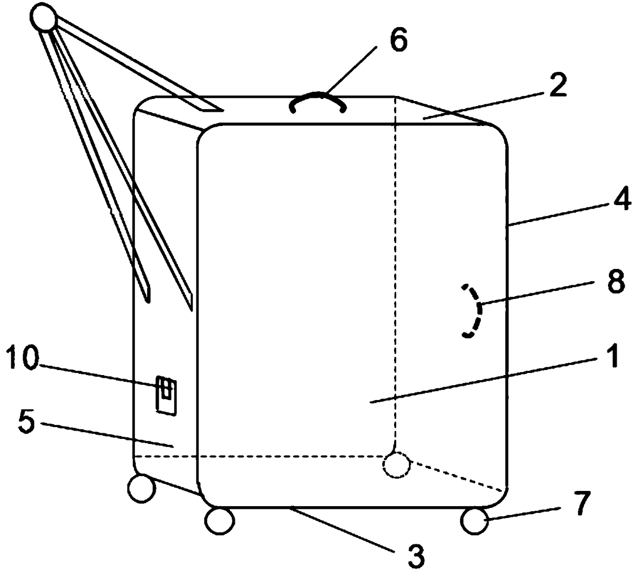 Laterally-drawing type suitcase