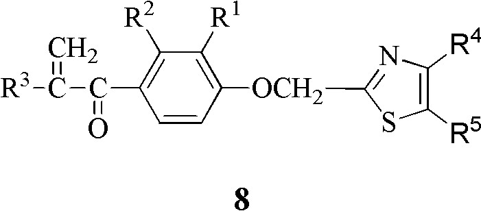 Alpha, beta-unsaturated ketone compound containing thiazole heterocycle, its preparation method and application