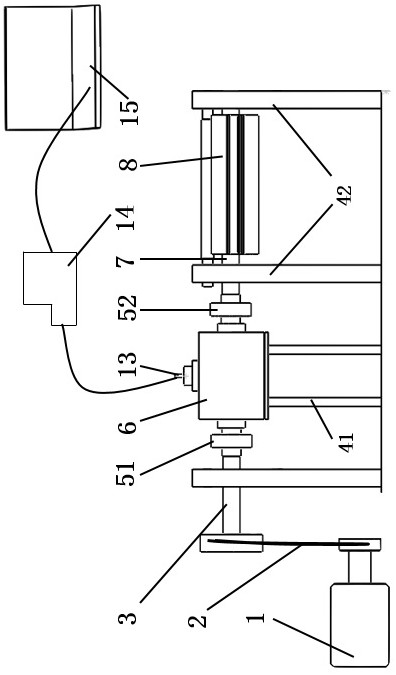 Carding force testing device of cylinder of cotton spinning combing machine