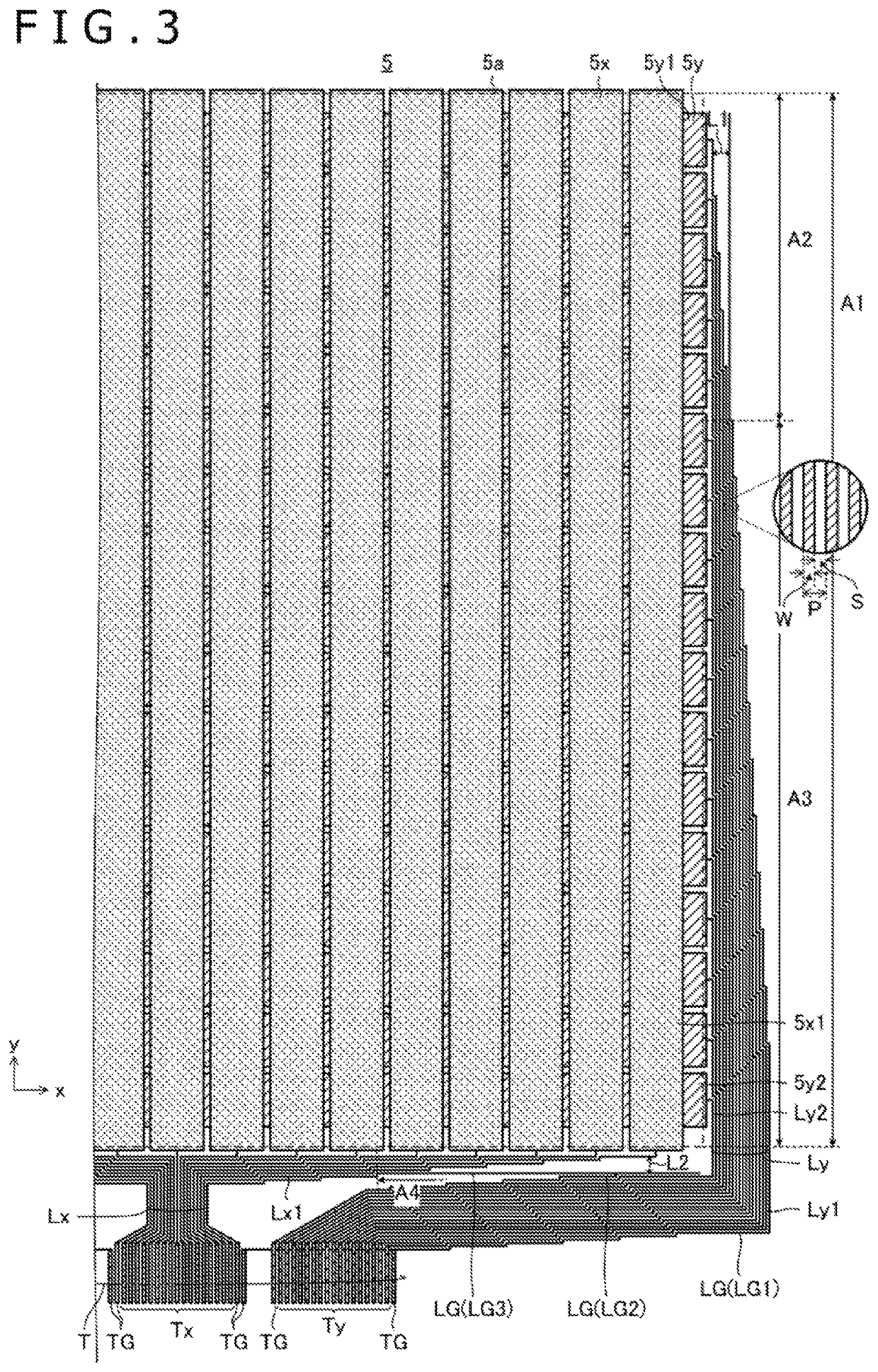 Sensor panel for detecting pen signal transmitted by pen